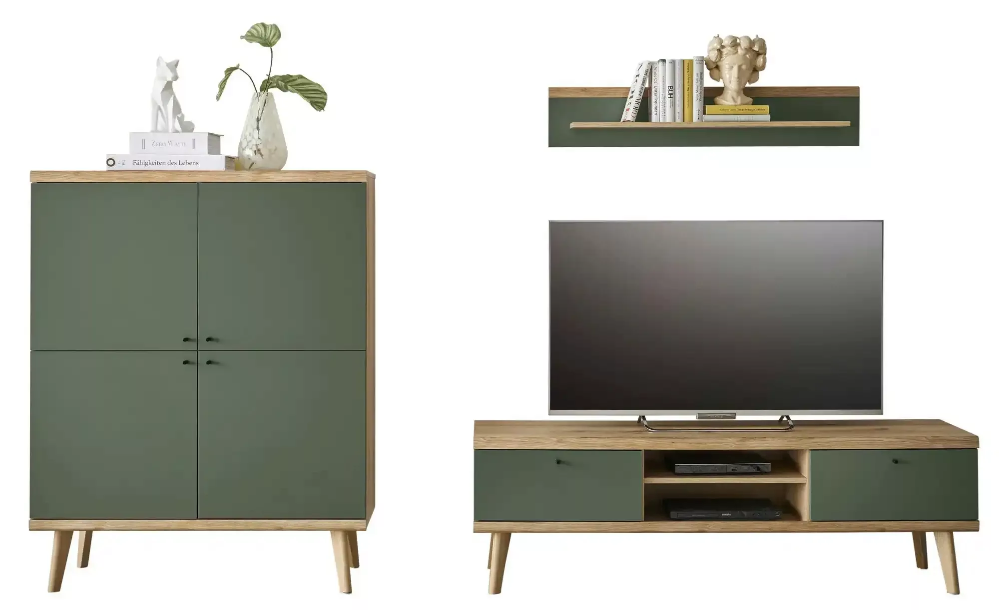 INOSIGN Wohnwand "MAVAS", (Set, 3 St.), in moderner Trendfarbe, Griffe aus günstig online kaufen