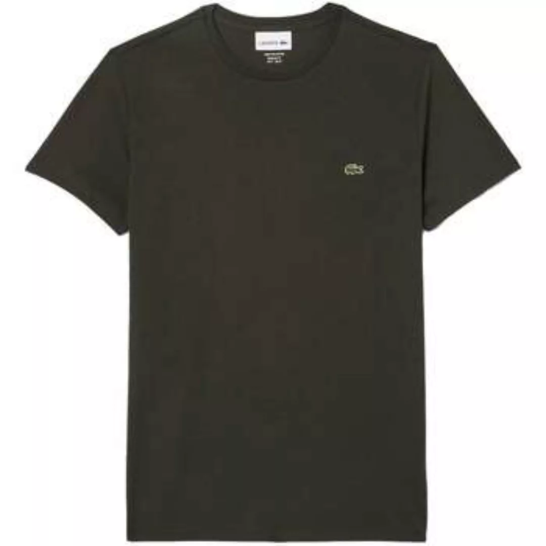 Lacoste  T-Shirts & Poloshirts Cotton Pima Crew Neck T-Shirt Dark Khaki Gre günstig online kaufen