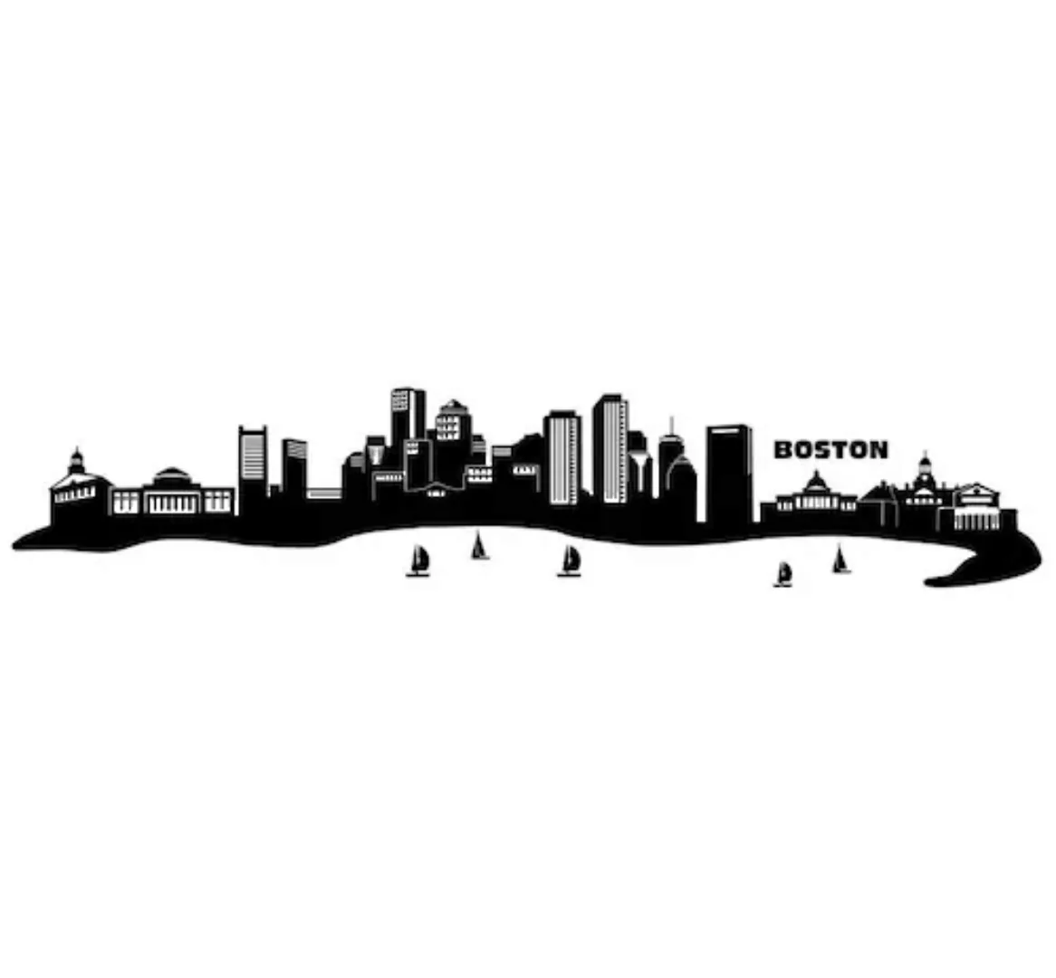 Wall-Art Wandtattoo »XXL Stadt Skyline Boston 120cm«, (1 St.), selbstkleben günstig online kaufen