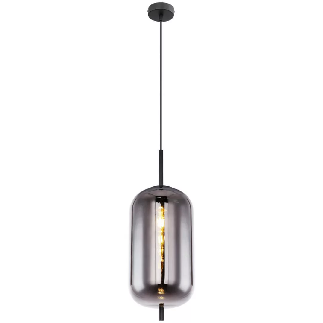 GLOBO Pendelleuchte Blacky 15345H2 schwarz Rauch Metall Glas H/D: ca. 120x2 günstig online kaufen