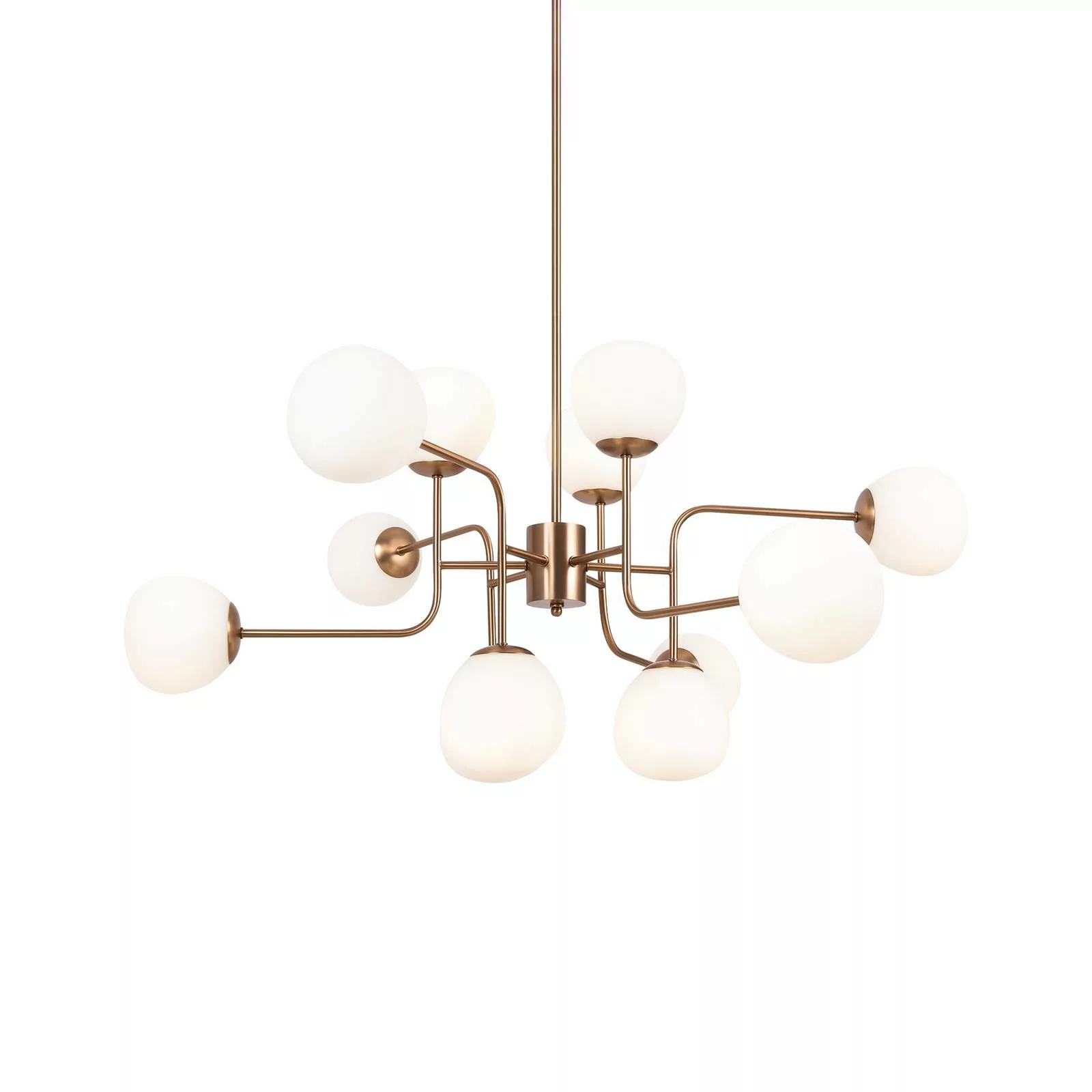 Maytoni Hängelampe Erich, messing rosé, Glas/Metall 12-flg. günstig online kaufen