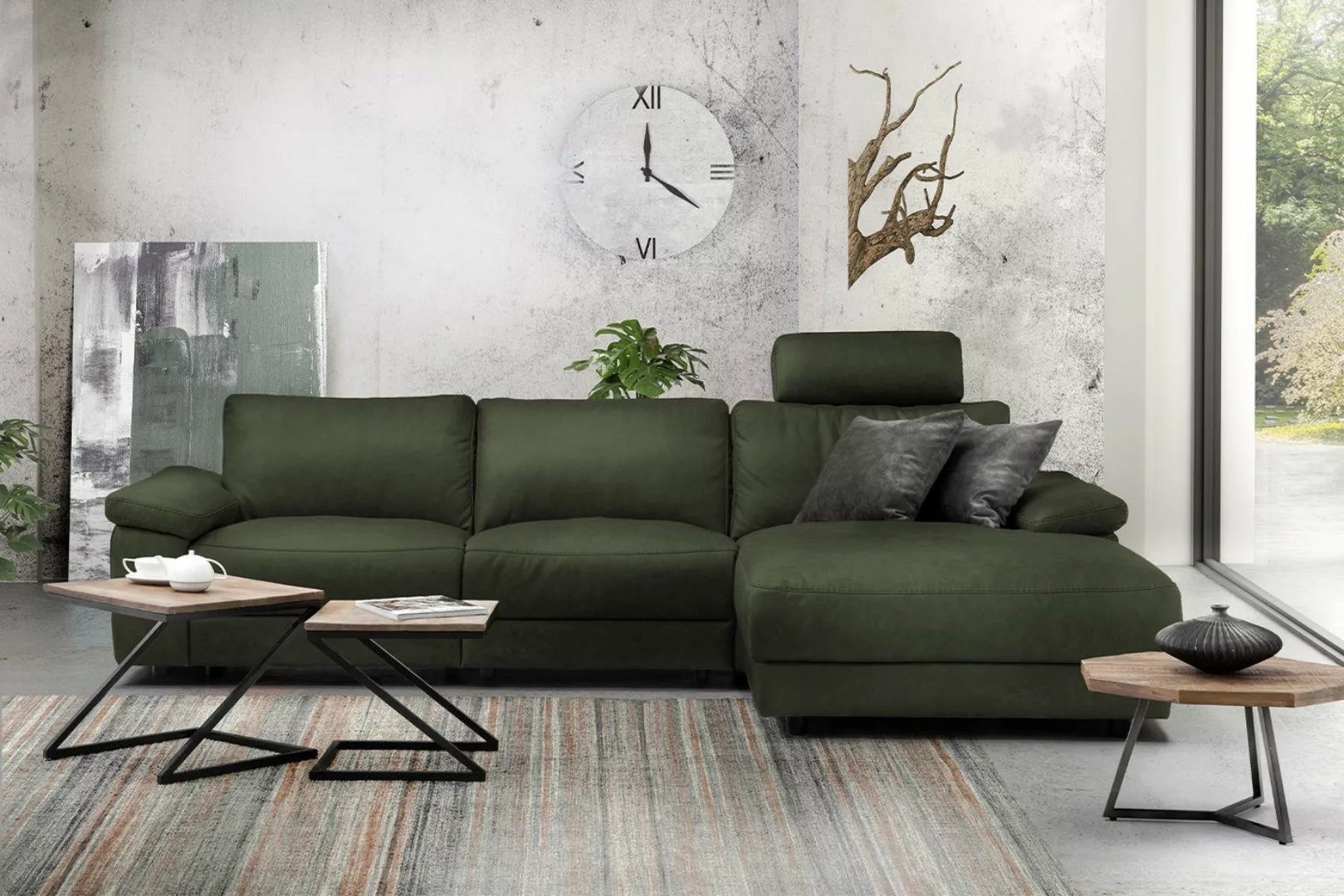 KAWOLA Ecksofa LOLA XL, Sofa Stoff od. Leder, Recamiere rechts od. links, v günstig online kaufen