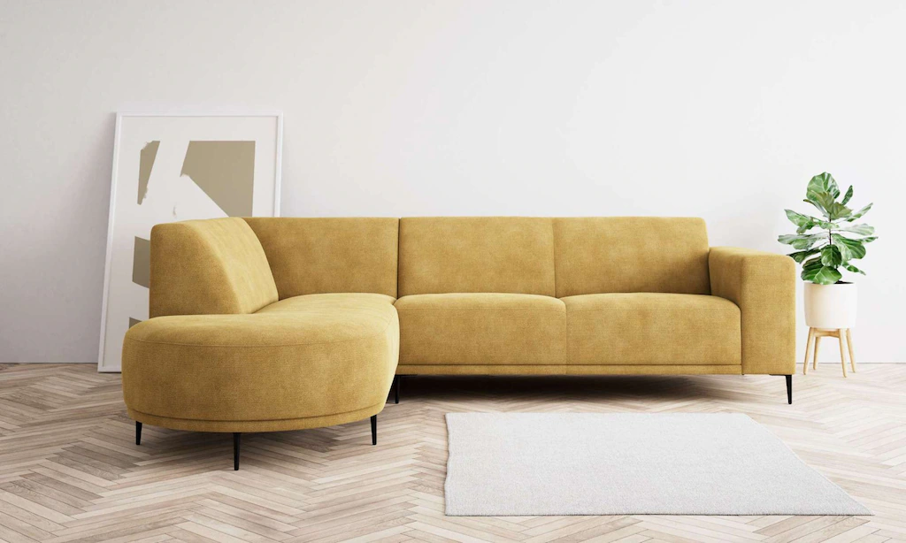 andas Ecksofa "Vorby", L-Form, Breite 252 cm, weicher Chenille-Stoff, schwa günstig online kaufen