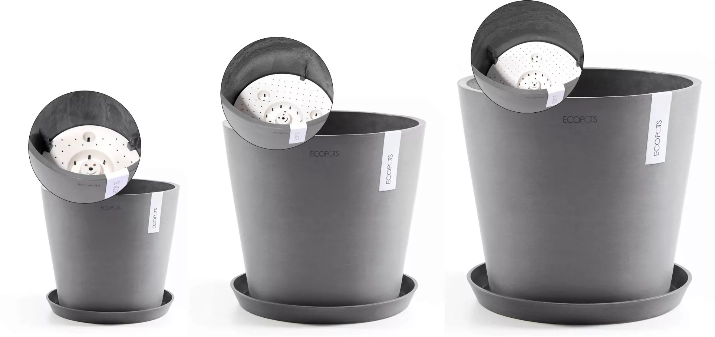 ECOPOTS Blumentopf "Amsterdam", (Set, 3 St.), verschiedene Größen mit passe günstig online kaufen