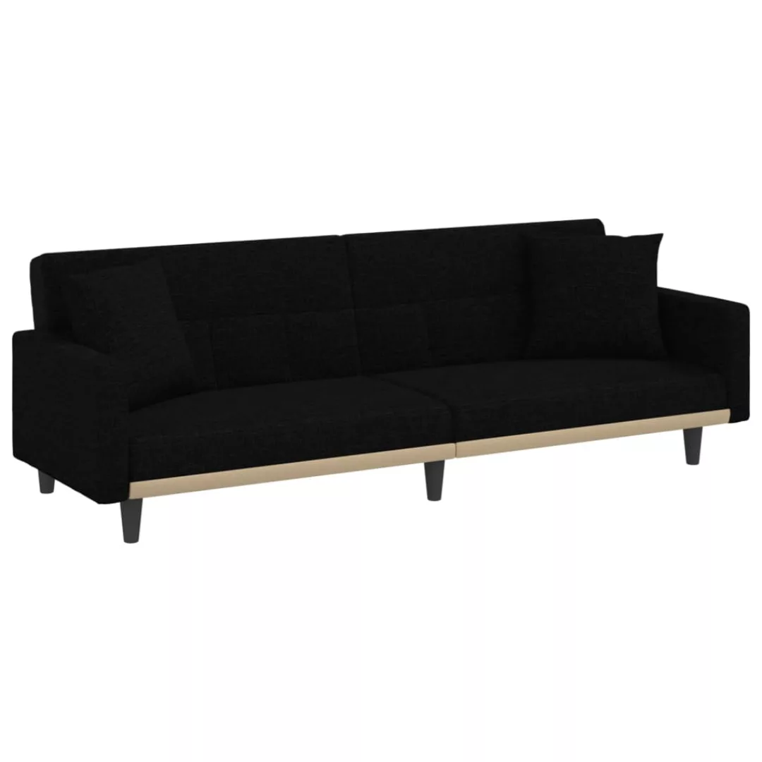 Vidaxl Schlafsofa Mit Kissen Schwarz Stoff günstig online kaufen