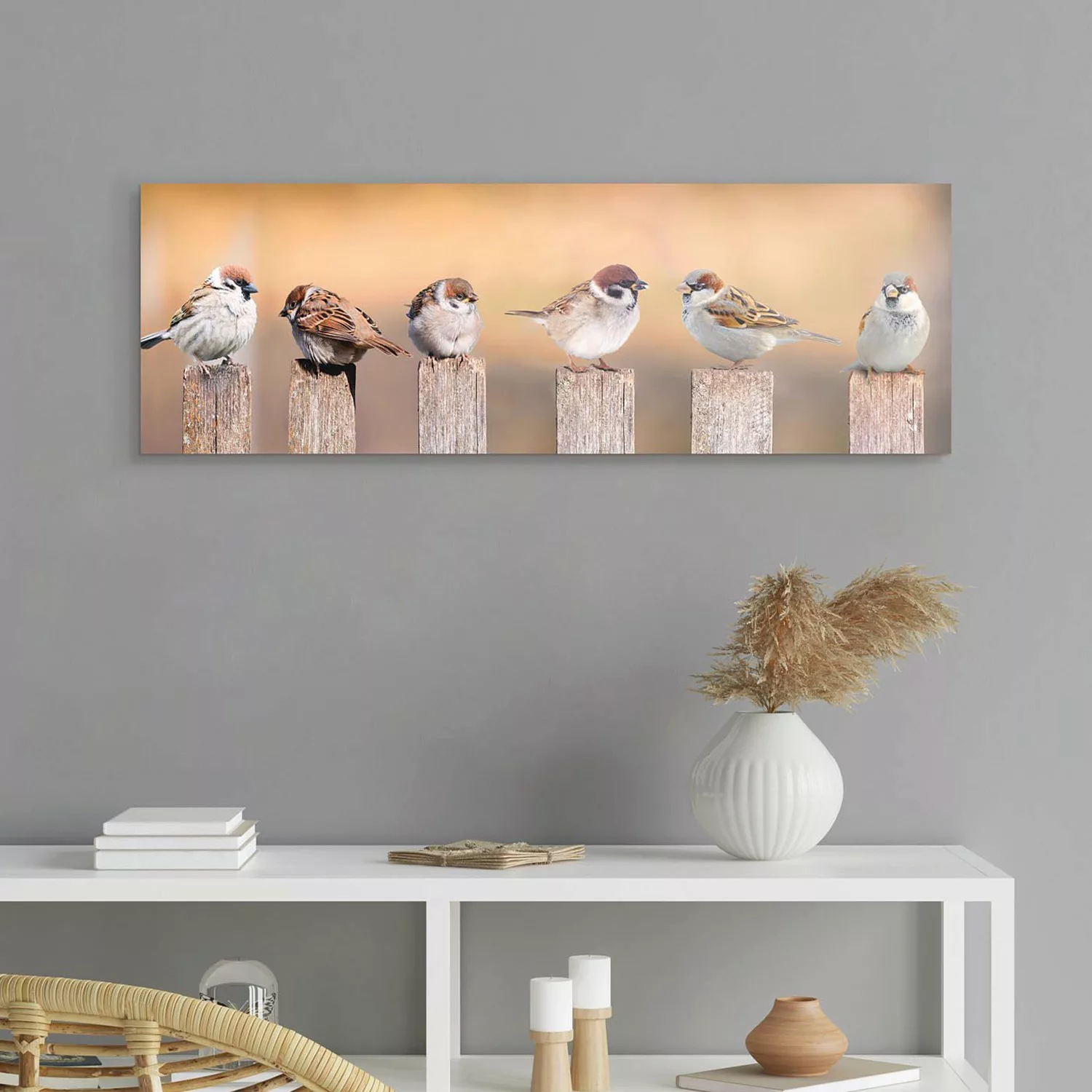Reinders Holzbild "Deco Panel 30x90 Bird Family" günstig online kaufen