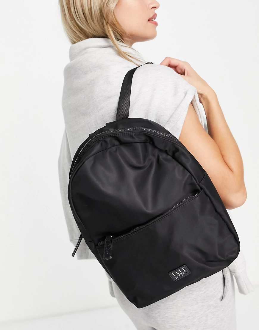 Elle Sport – Rucksack aus Nylon in Schwarz mit verdecktem Reißverschluss günstig online kaufen