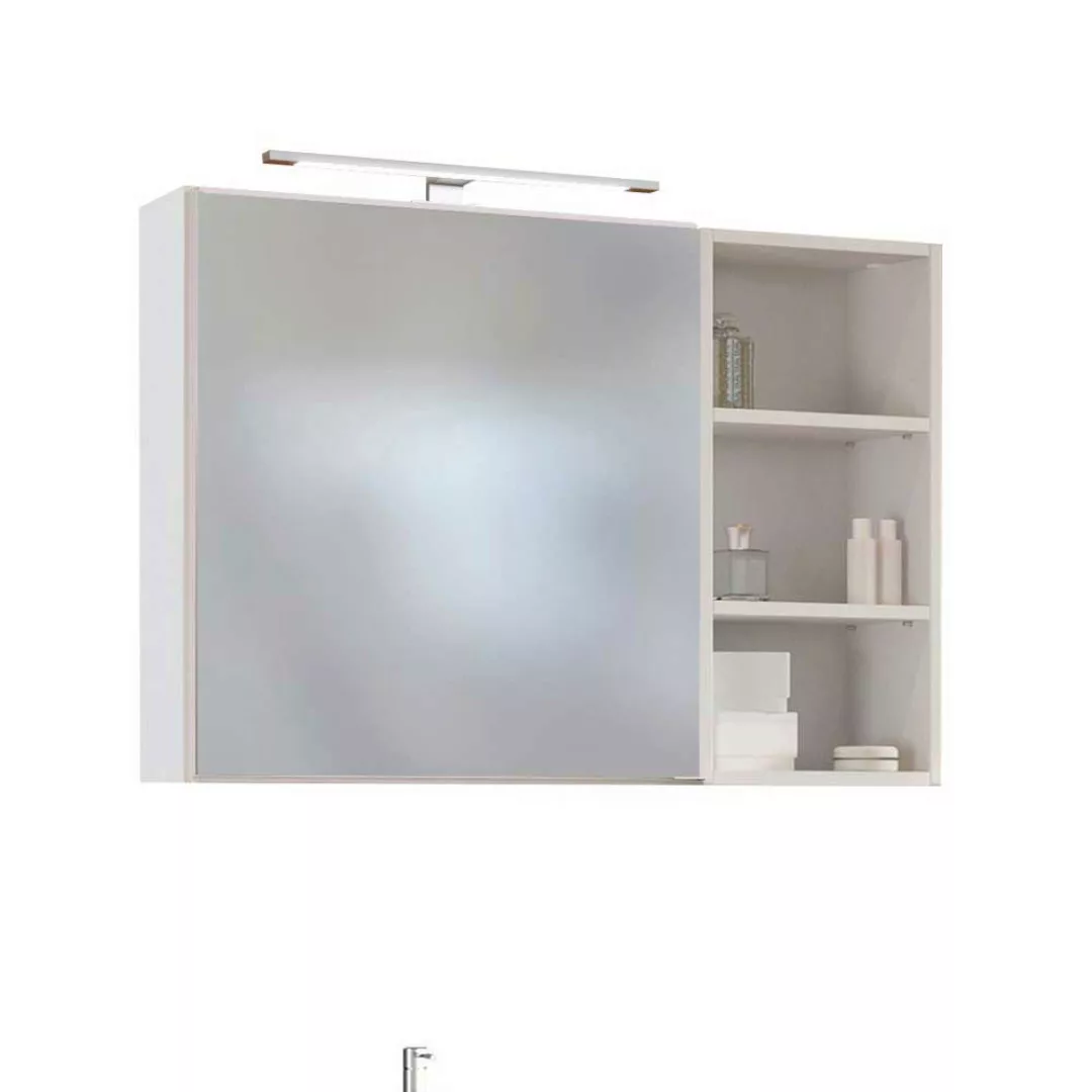 Waschtischkommode mit Spiegelschrank und Regal Weiß und Wildeiche Dekor (dr günstig online kaufen