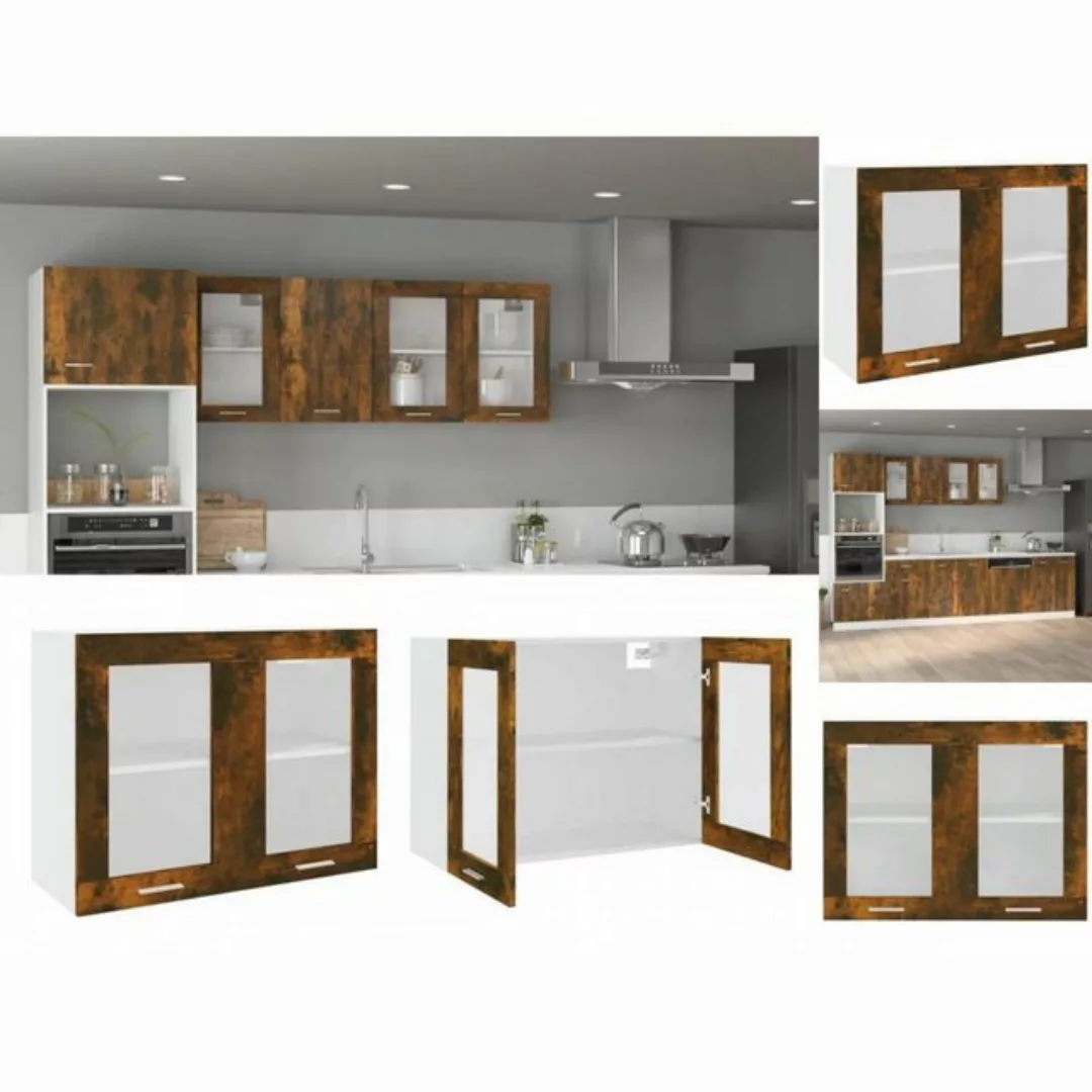 vidaXL Unterschrank Hängeschrank Glas Räuchereiche 80x31x60 cm Holzwerkstof günstig online kaufen