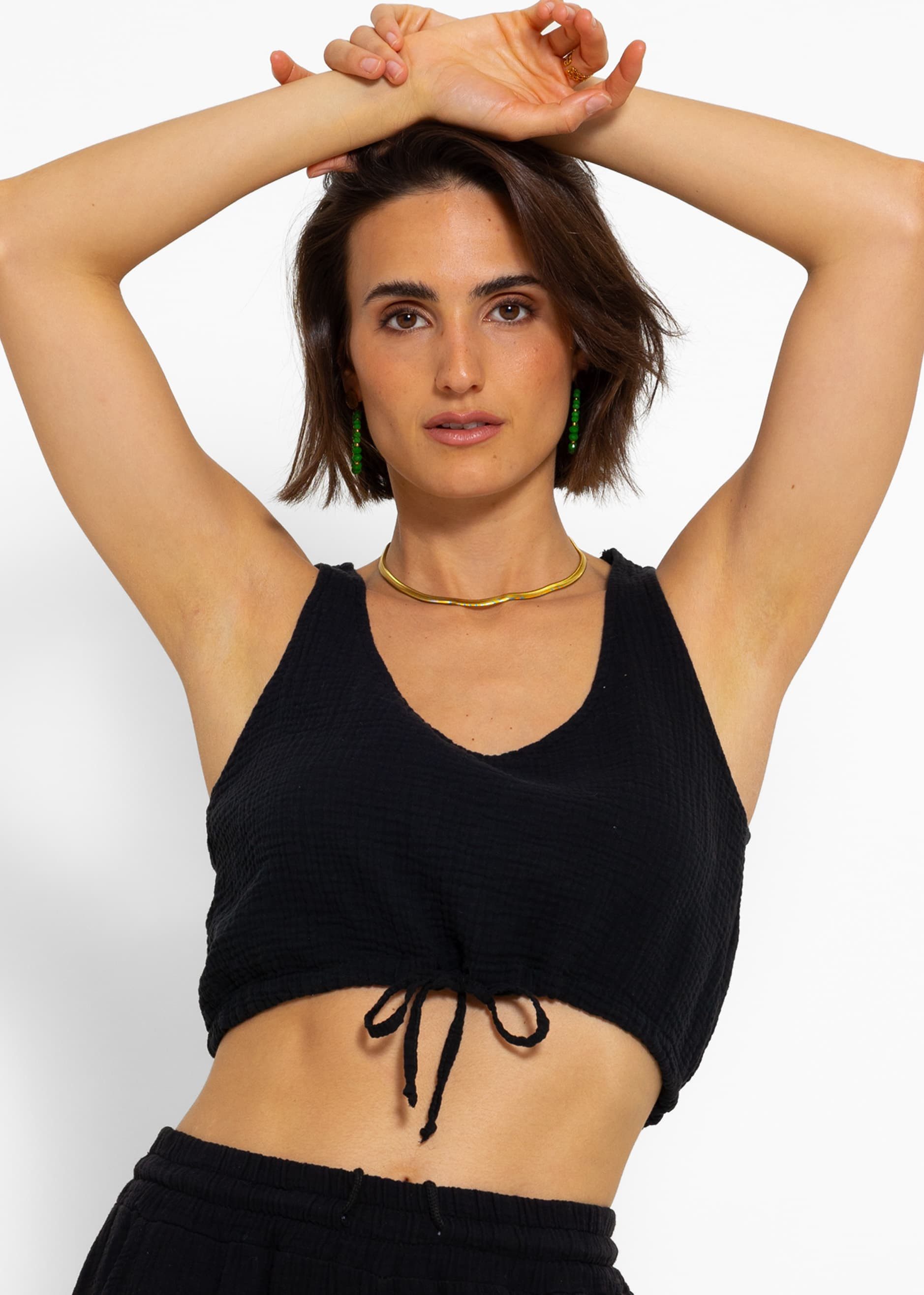 SASSYCLASSY Crop-Top Musselin Trägertop für Damen günstig online kaufen