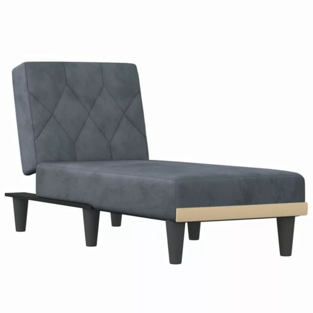 vidaXL Chaiselongue Chaiselongue Dunkelgrau Samt, 1 Teile günstig online kaufen