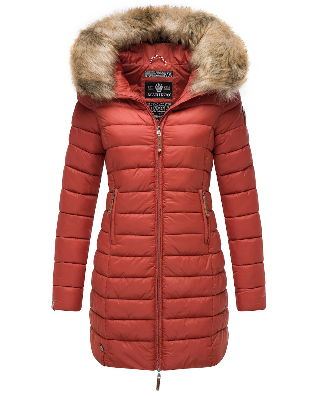 Marikoo Steppmantel "Rose-Stepp", zeitloser Winterparka mit großer Kunstfel günstig online kaufen