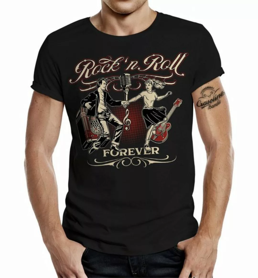 GASOLINE BANDIT® T-Shirt für Rockabilly Fans - Rock 'n Roll Forever günstig online kaufen