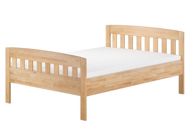 ERST-HOLZ Bett Doppelbett Zeitlos Buche massiv hohe Sitzt-Kante 140x200 cm, günstig online kaufen