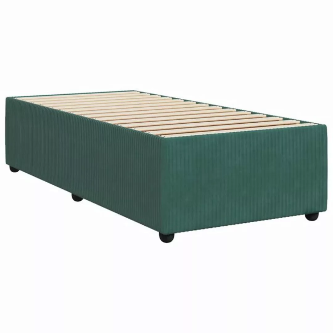 vidaXL Bett Bettgestell ohne Matratze Dunkelgrün 100x200 cm Samt günstig online kaufen