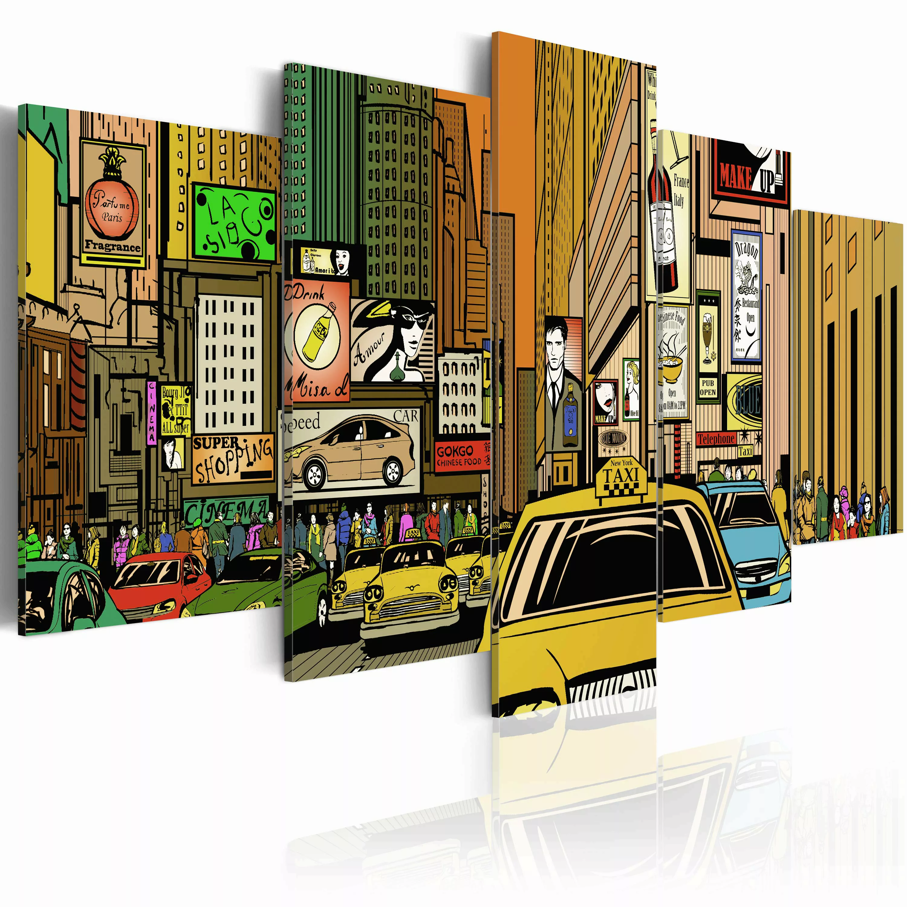 Wandbild - Straßen Von Nyc Im Comic günstig online kaufen