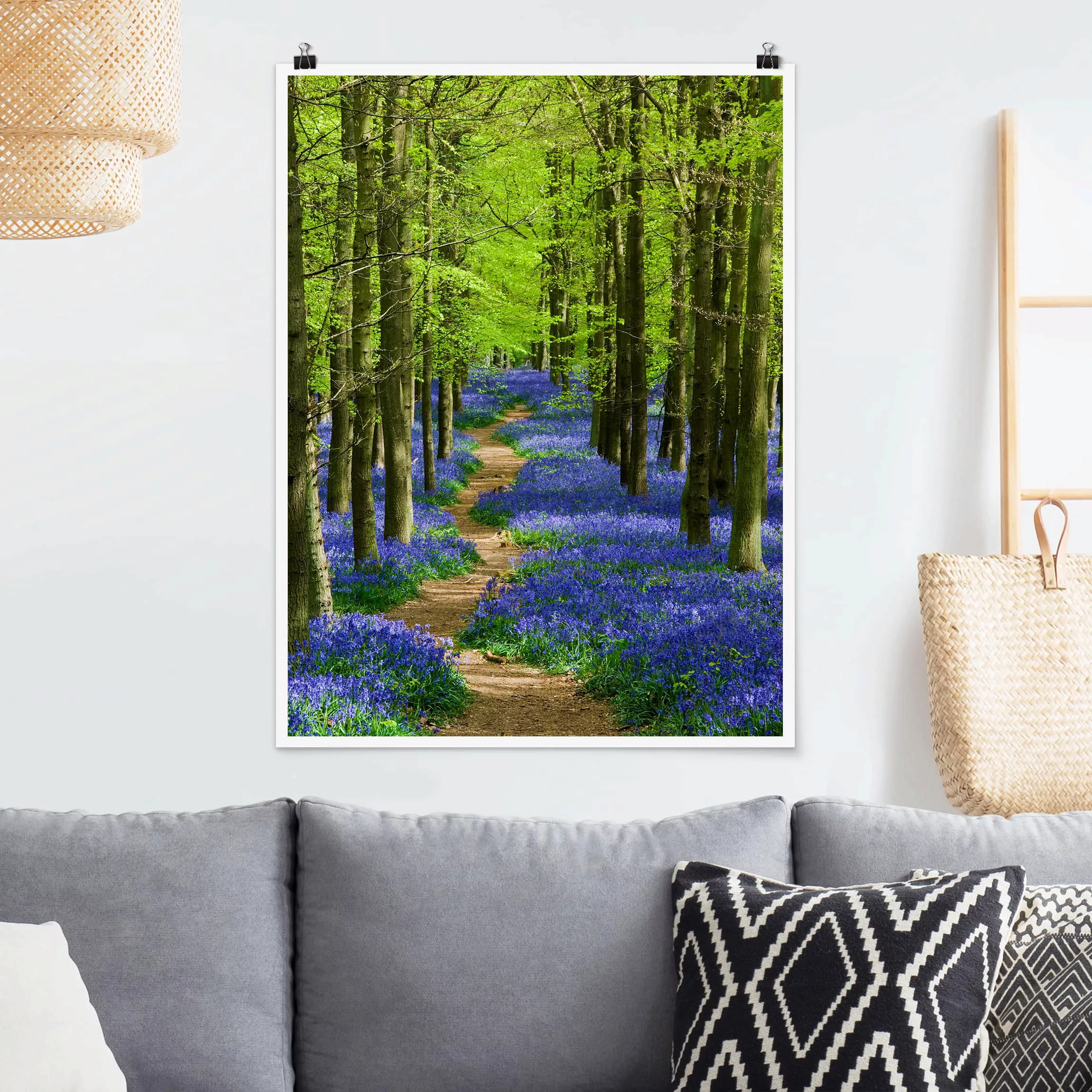 Poster Wald - Hochformat Wanderweg in Hertfordshire günstig online kaufen