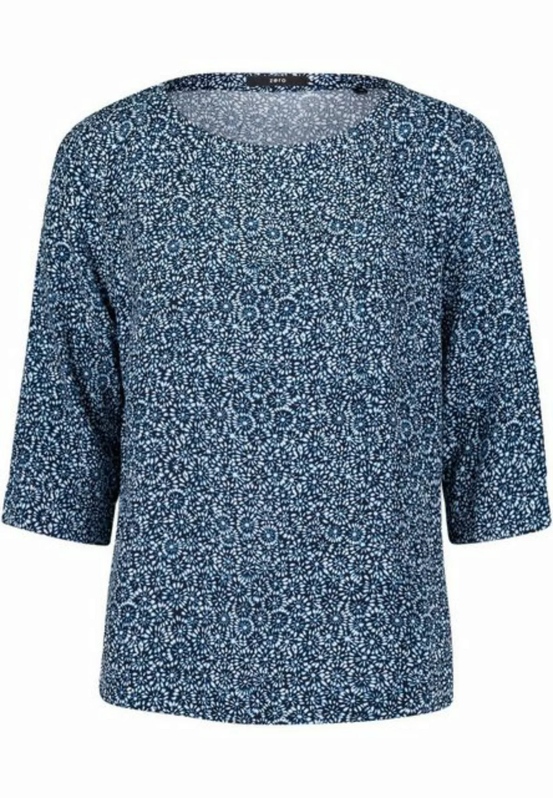 Zero Klassische Bluse Tunika mit Print Plain/ohne Details günstig online kaufen
