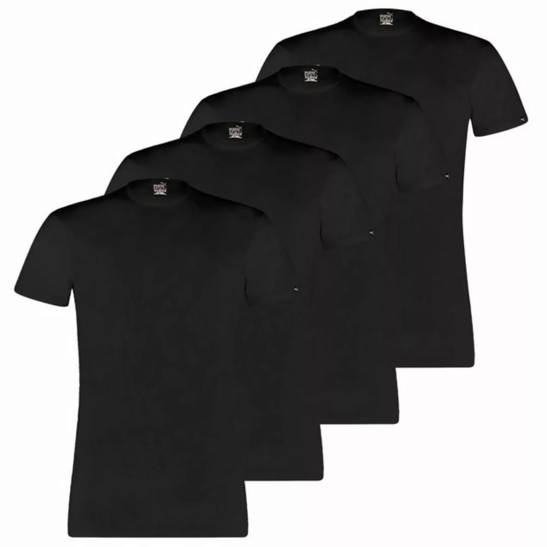 PUMA T-Shirt Basic mit Markenlabel am Ärmelrand im 4er Pack günstig online kaufen