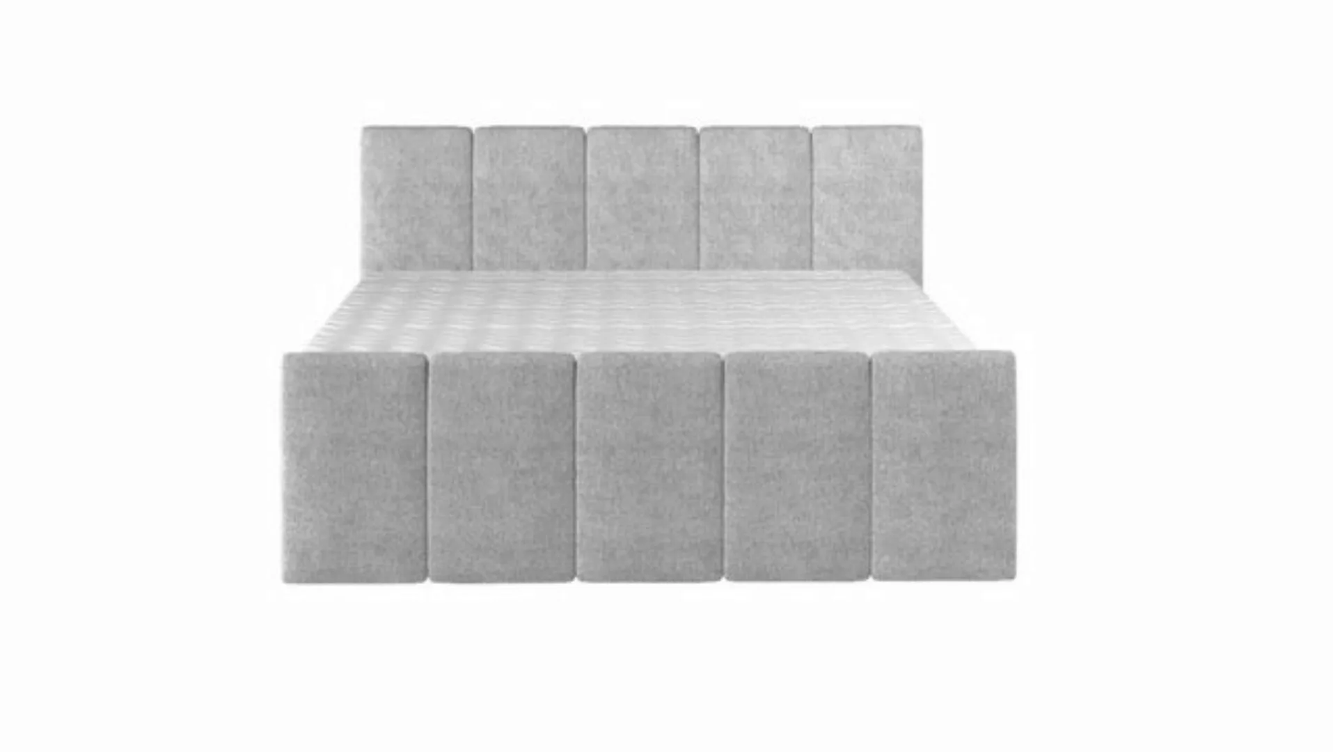 Sofa Dreams Boxspringbett Gustavo, Webstoff grau, 180 x 200 cm, mit zwei Be günstig online kaufen