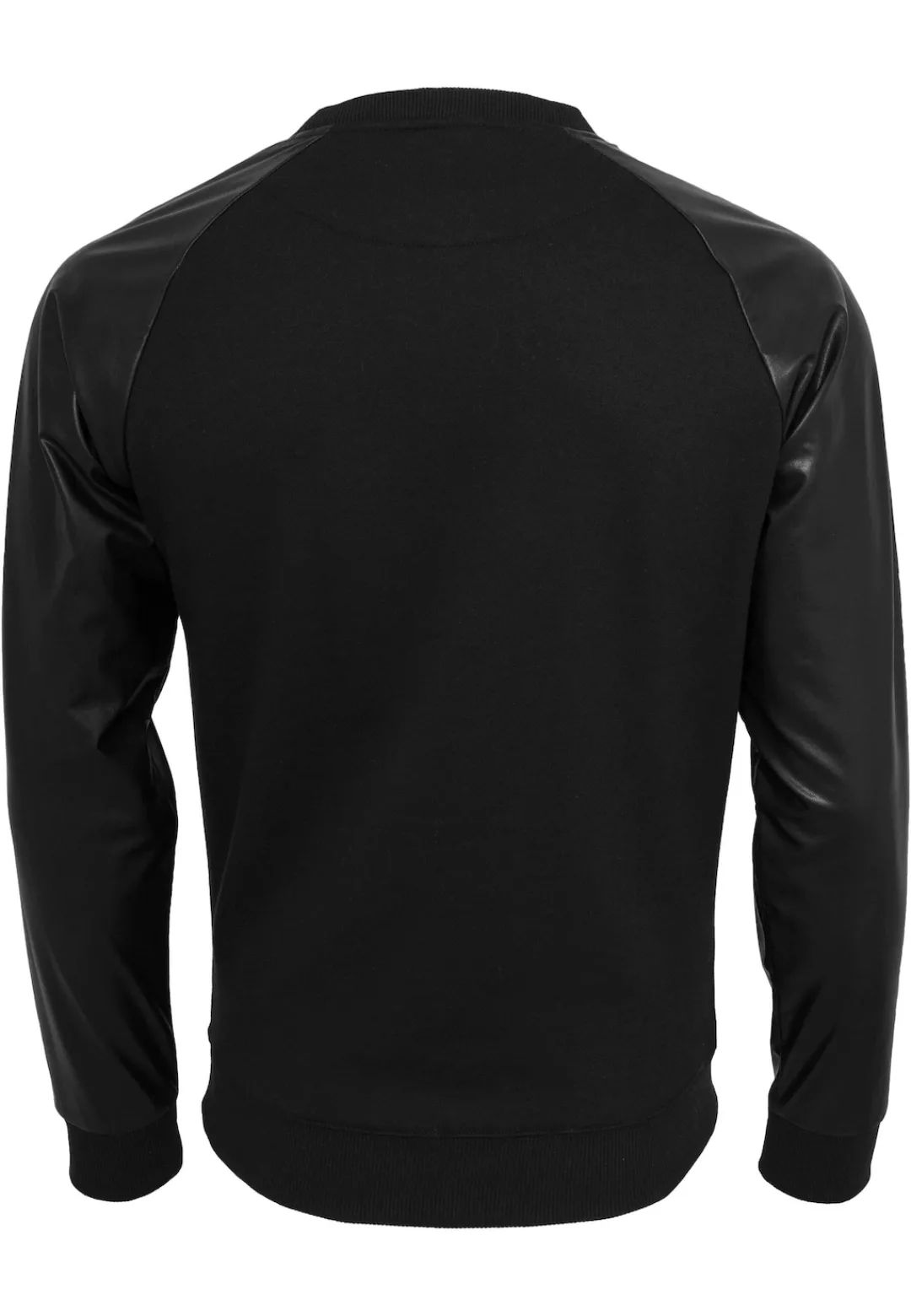 URBAN CLASSICS Rundhalspullover "Urban Classics Herren Raglan Leather Imita günstig online kaufen