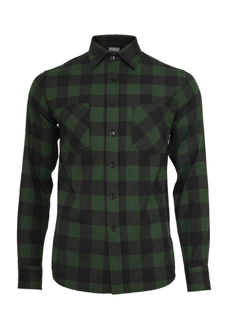 Urban Classics Checked Flanell Shirt TB297 Black Burgundy günstig online kaufen