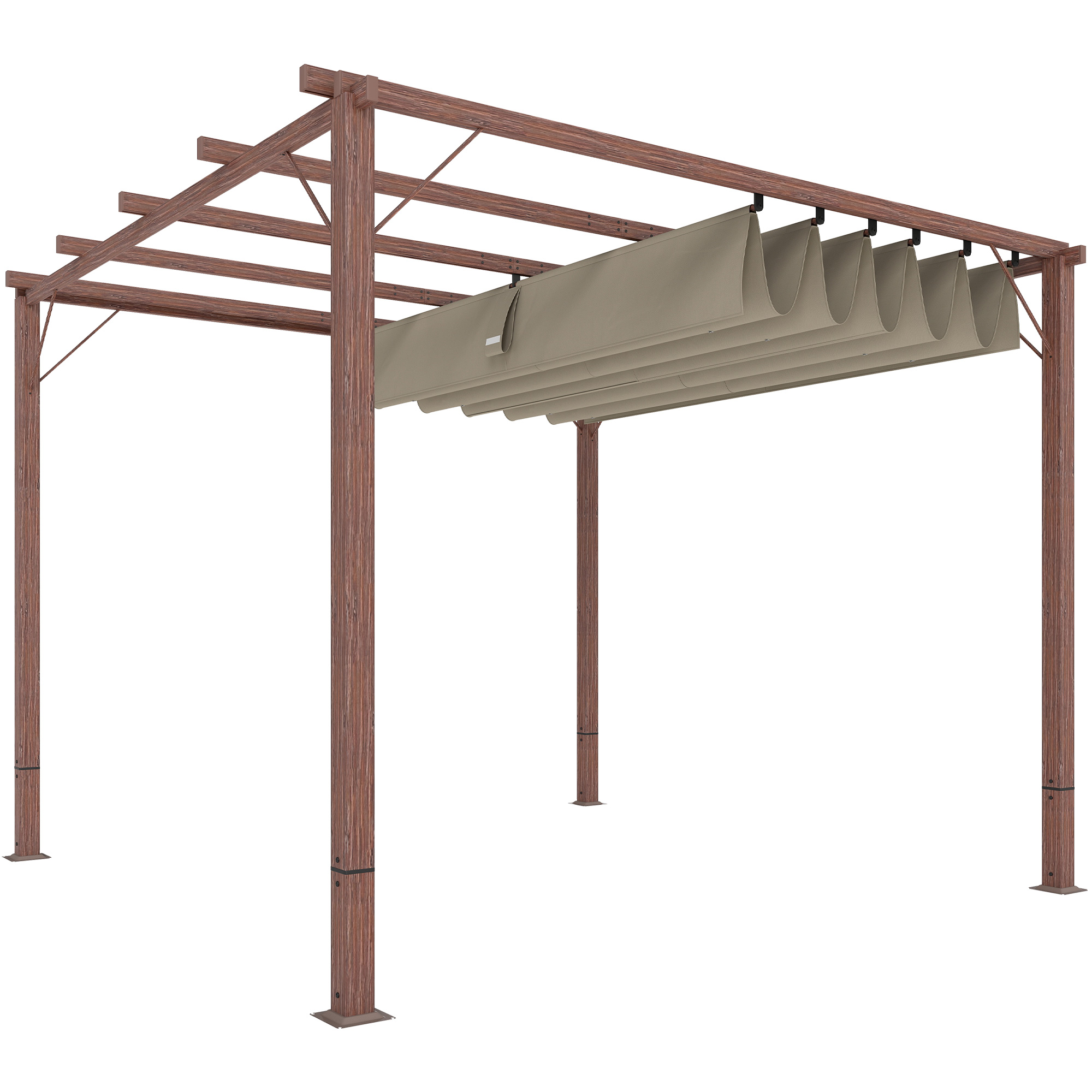 Outsunny Pergola ca. 3x3m Garten Pavillon mit magnetischen Pad, Terrassenda günstig online kaufen