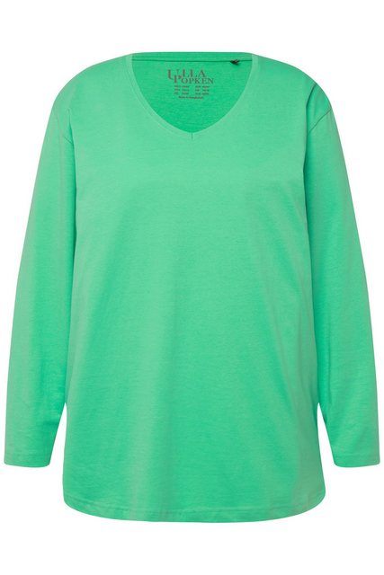 Ulla Popken Rundhalsshirt Shirt V-Ausschnitt Relaxed Langarm günstig online kaufen