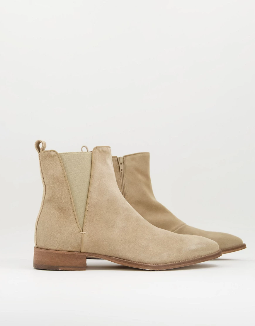 Aldo – Chelsea-Stiefel aus Wildleder in Beige-Neutral günstig online kaufen