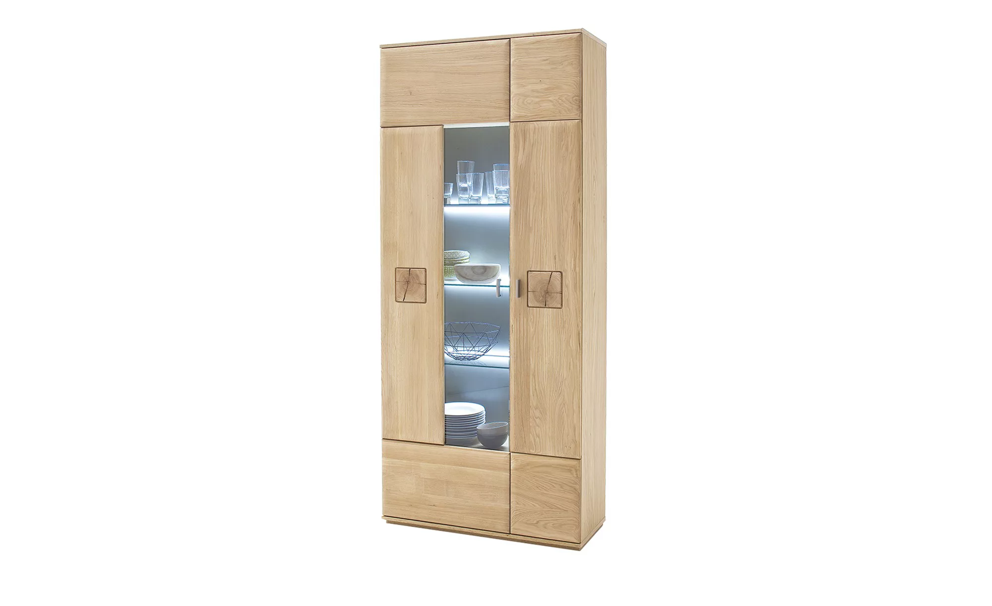 Woodford Kombi-Vitrine  Loggia ¦ holzfarben ¦ Maße (cm): B: 90 H: 208 T: 38 günstig online kaufen