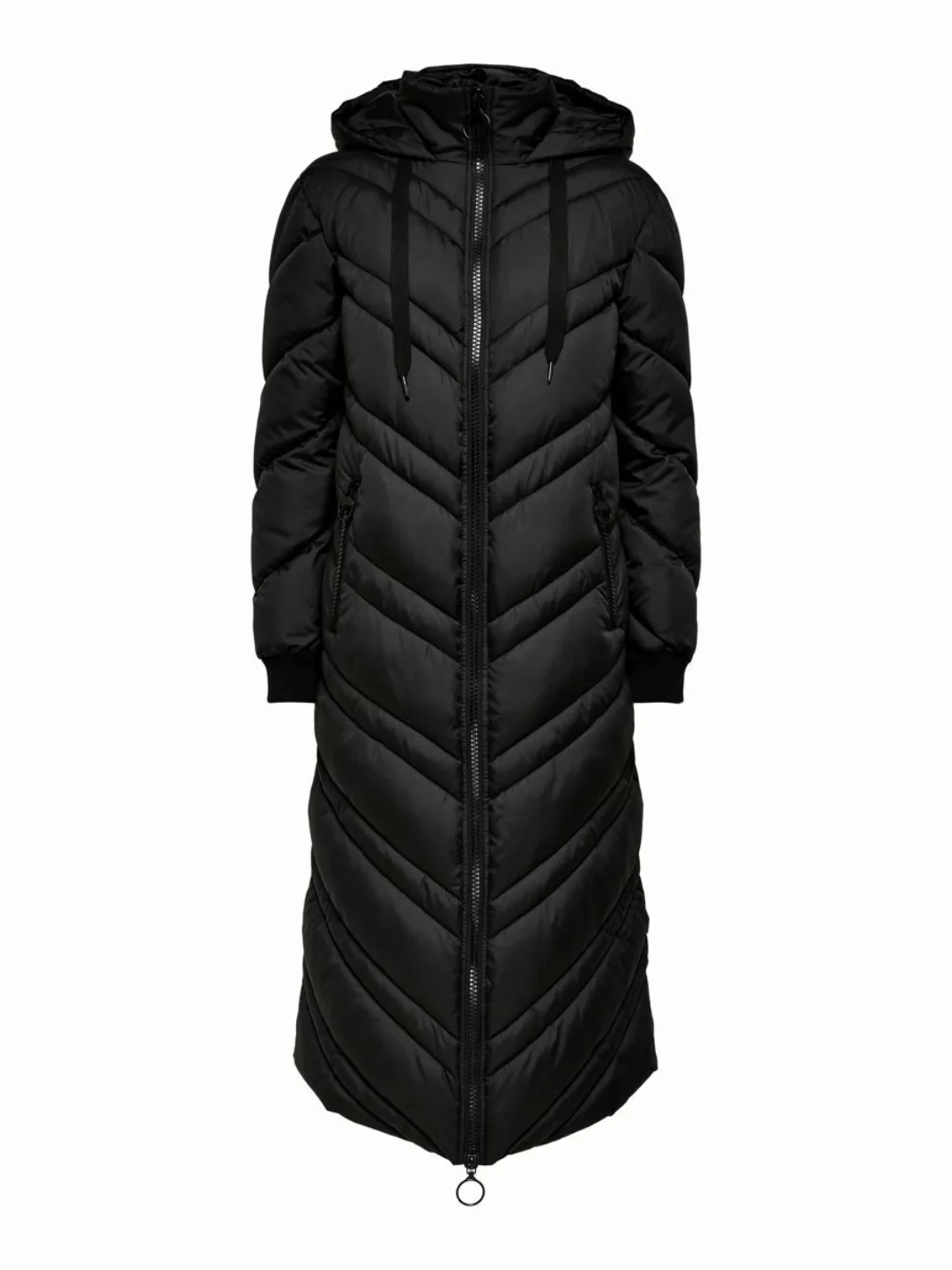 ONLY Extralange Steppkapuze Jacke Damen Schwarz günstig online kaufen