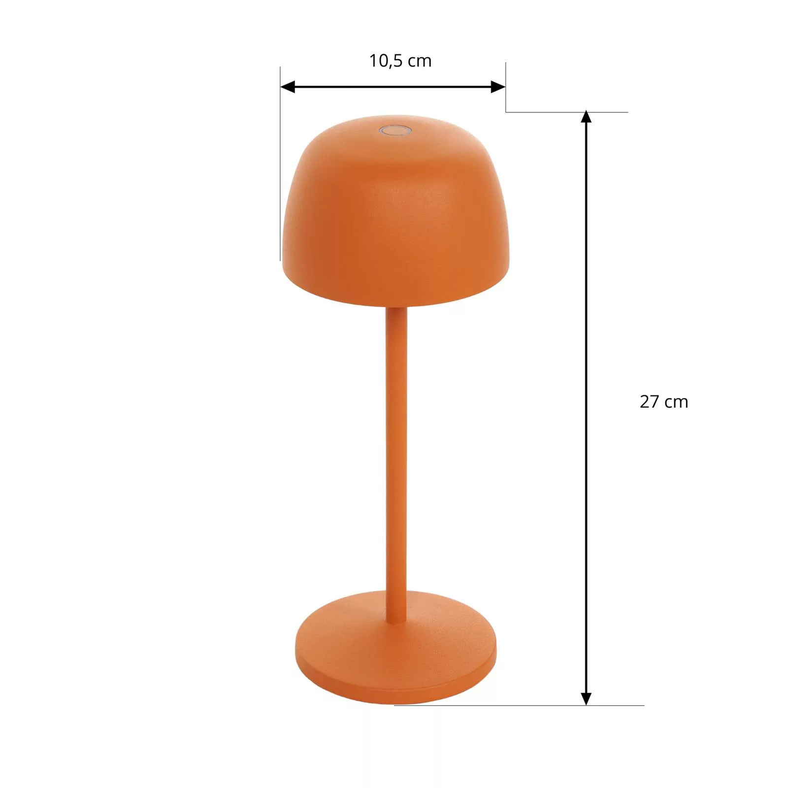 Lindby LED-Akku-Tischleuchte Arietty, orange, Alu, Ø 10,5 cm günstig online kaufen