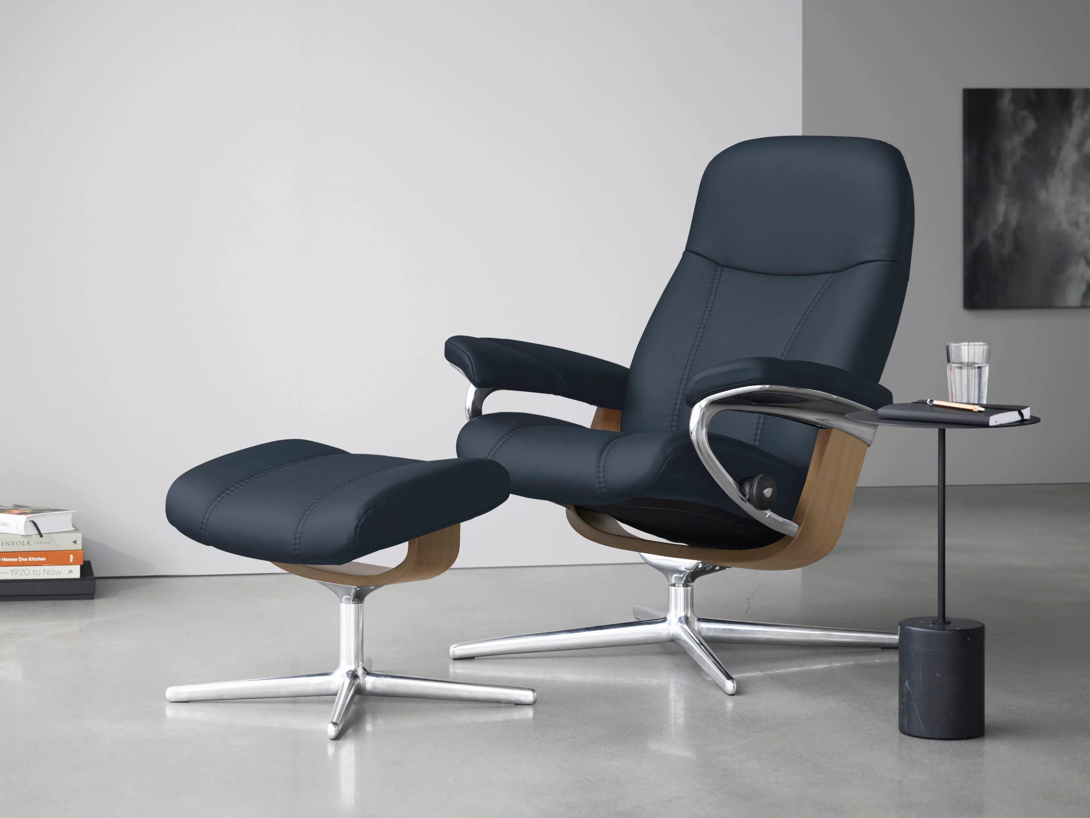 Stressless Fußhocker "Consul", mit Cross Base, Größe S, M & L, Holzakzent E günstig online kaufen