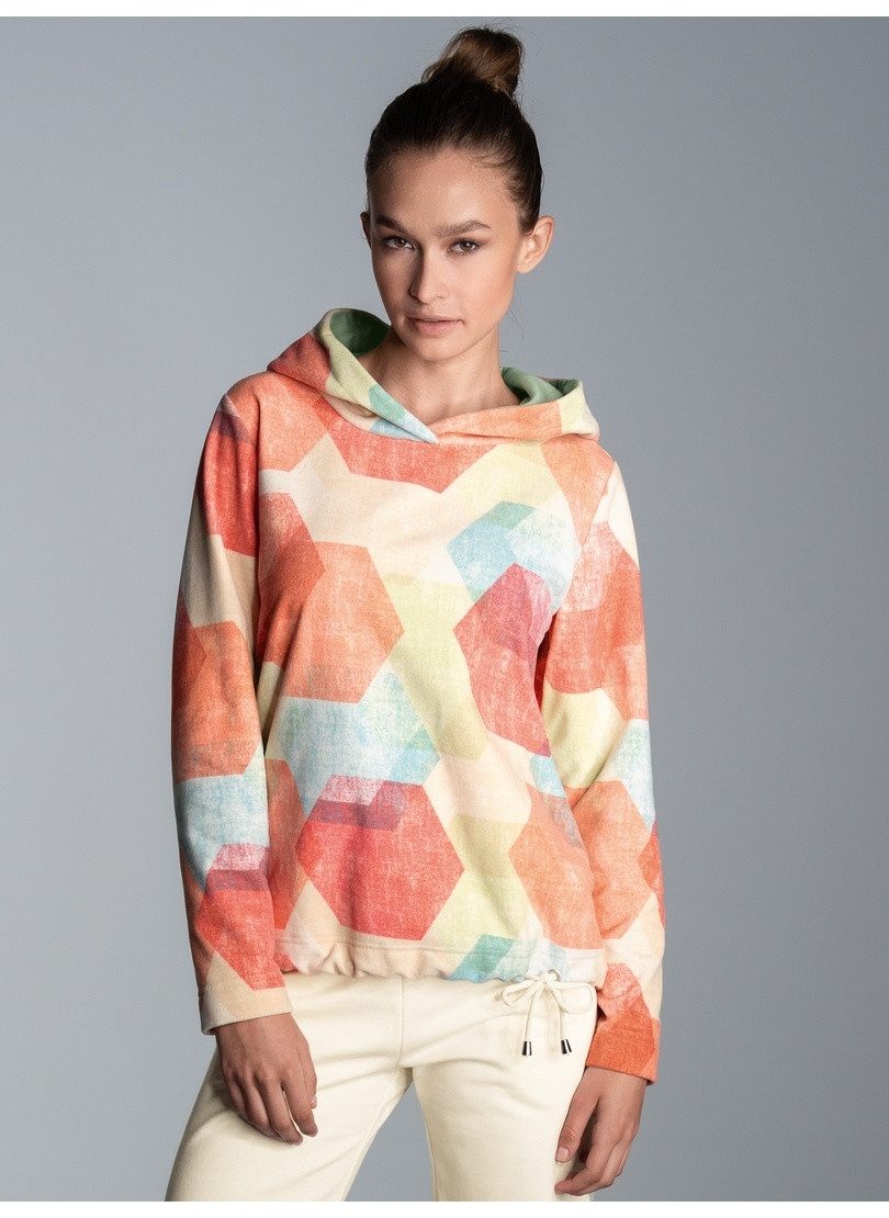 Trigema Kapuzensweatshirt TRIGEMA Fleece-Hoodie mit buntem günstig online kaufen