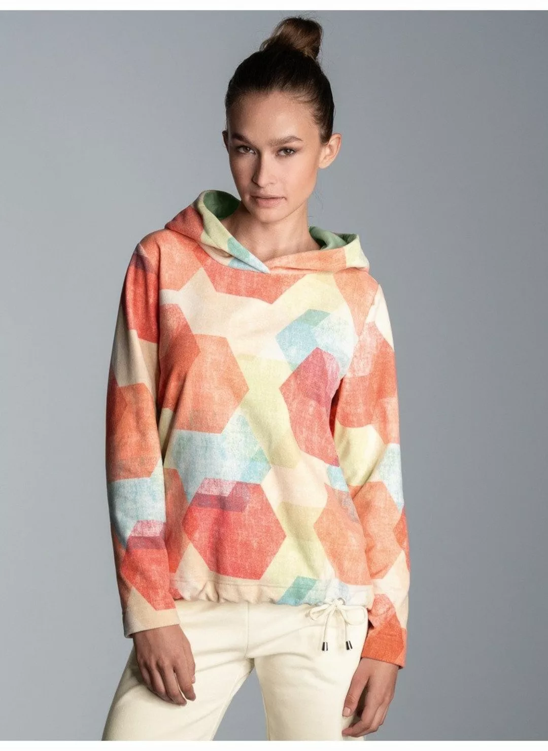 Trigema Kapuzensweatshirt TRIGEMA Fleece-Hoodie mit buntem günstig online kaufen