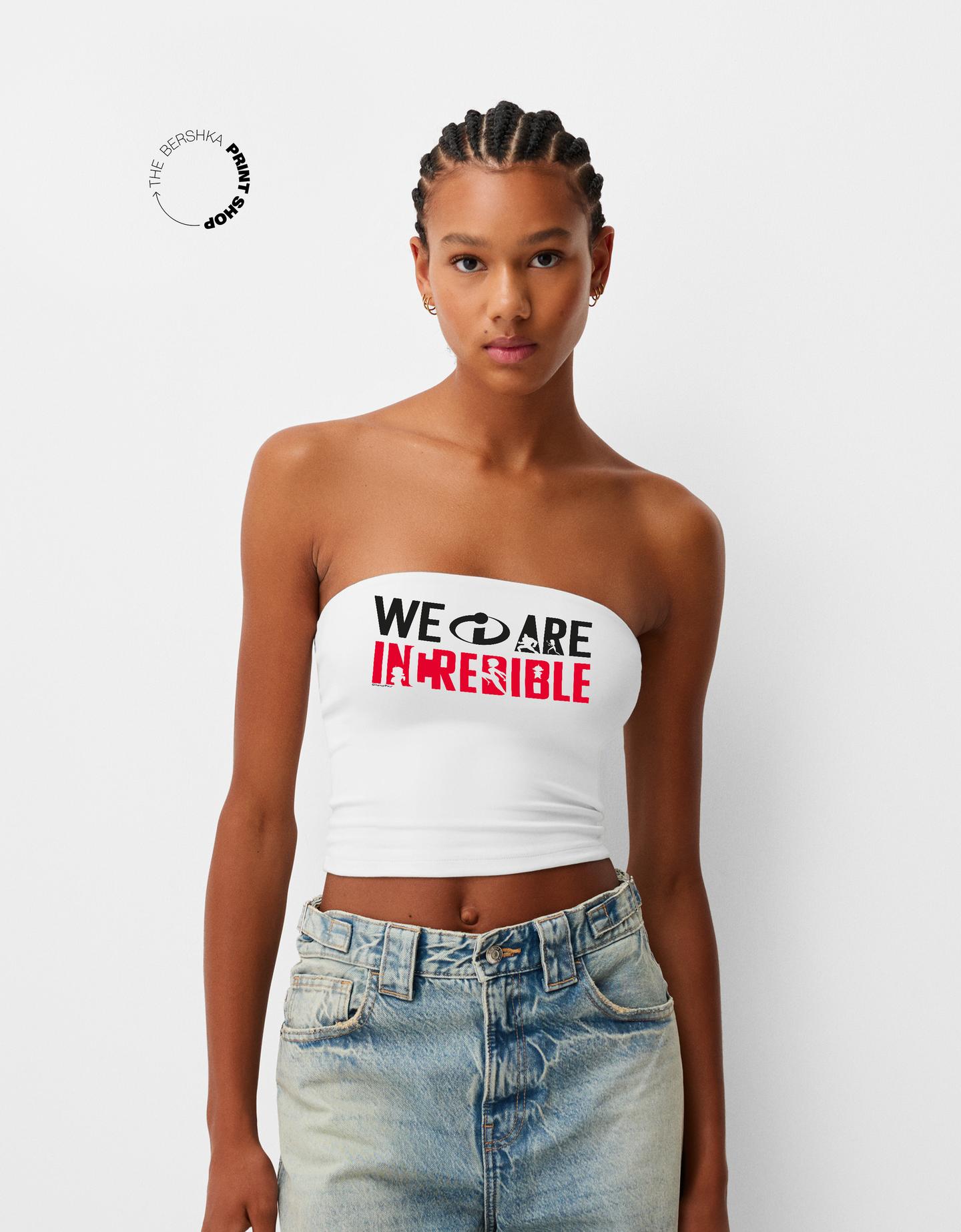 Bershka Bandeau-Top The Incredibles Damen S Weiss günstig online kaufen