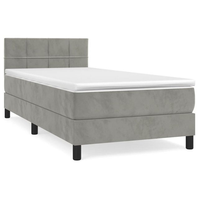 vidaXL Boxspringbett Bett Boxspringbett mit Matratze Samt (90 x 190 cm, Hel günstig online kaufen