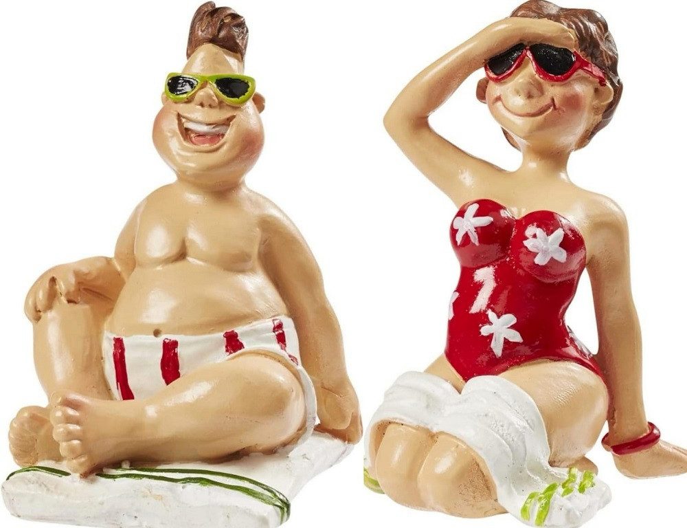 HobbyFun Dekofigur Bade Urlauber / Liegestuhl günstig online kaufen