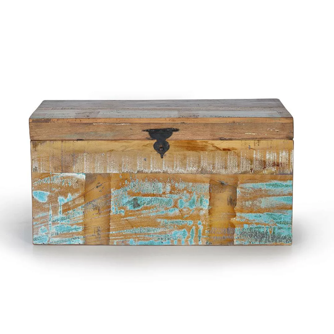 Truhe Holztruhe im Shabby Chic Stil mit Metallgriffen günstig online kaufen