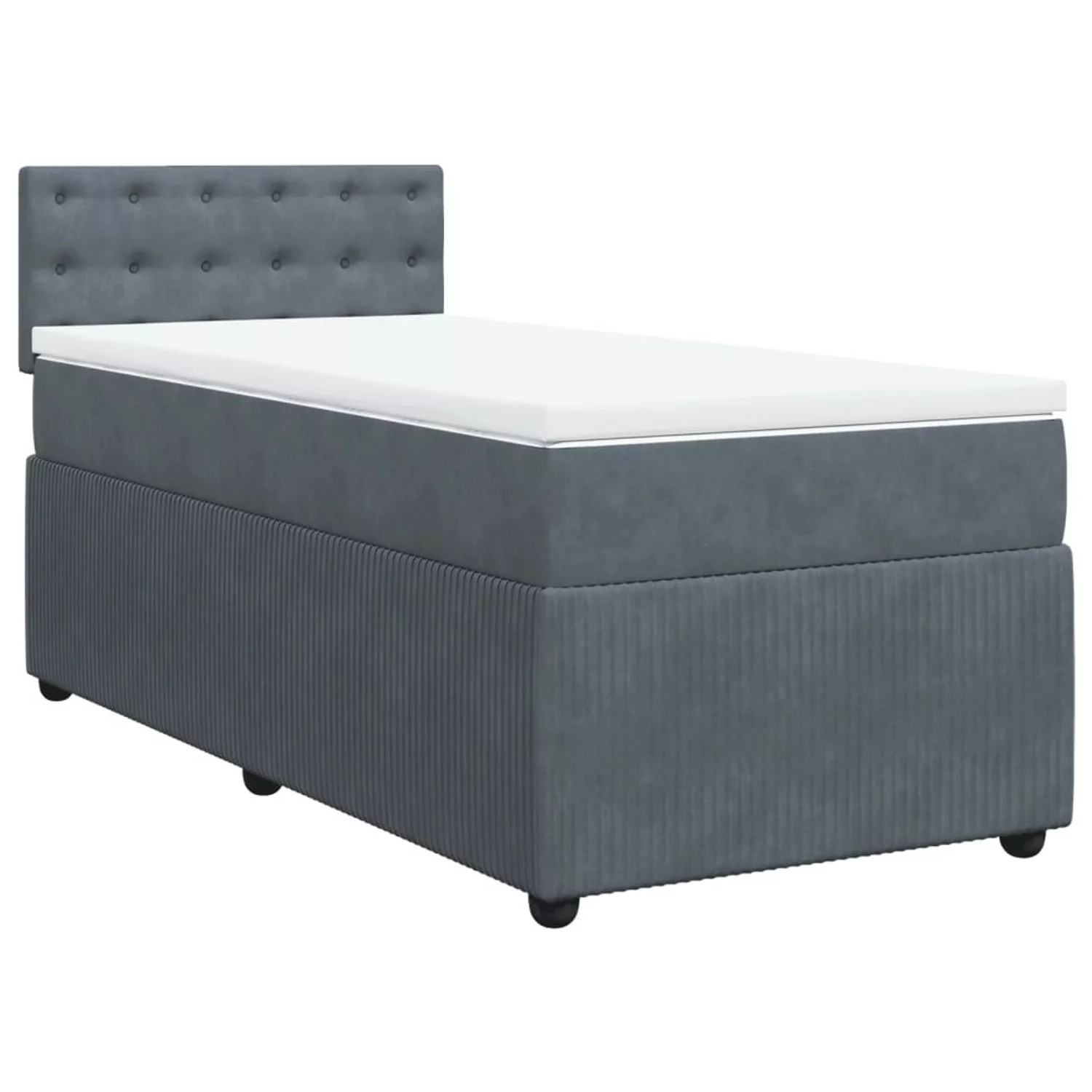 vidaXL Boxspringbett mit Matratze Dunkelgrau 100x200 cm Samt2104257 günstig online kaufen