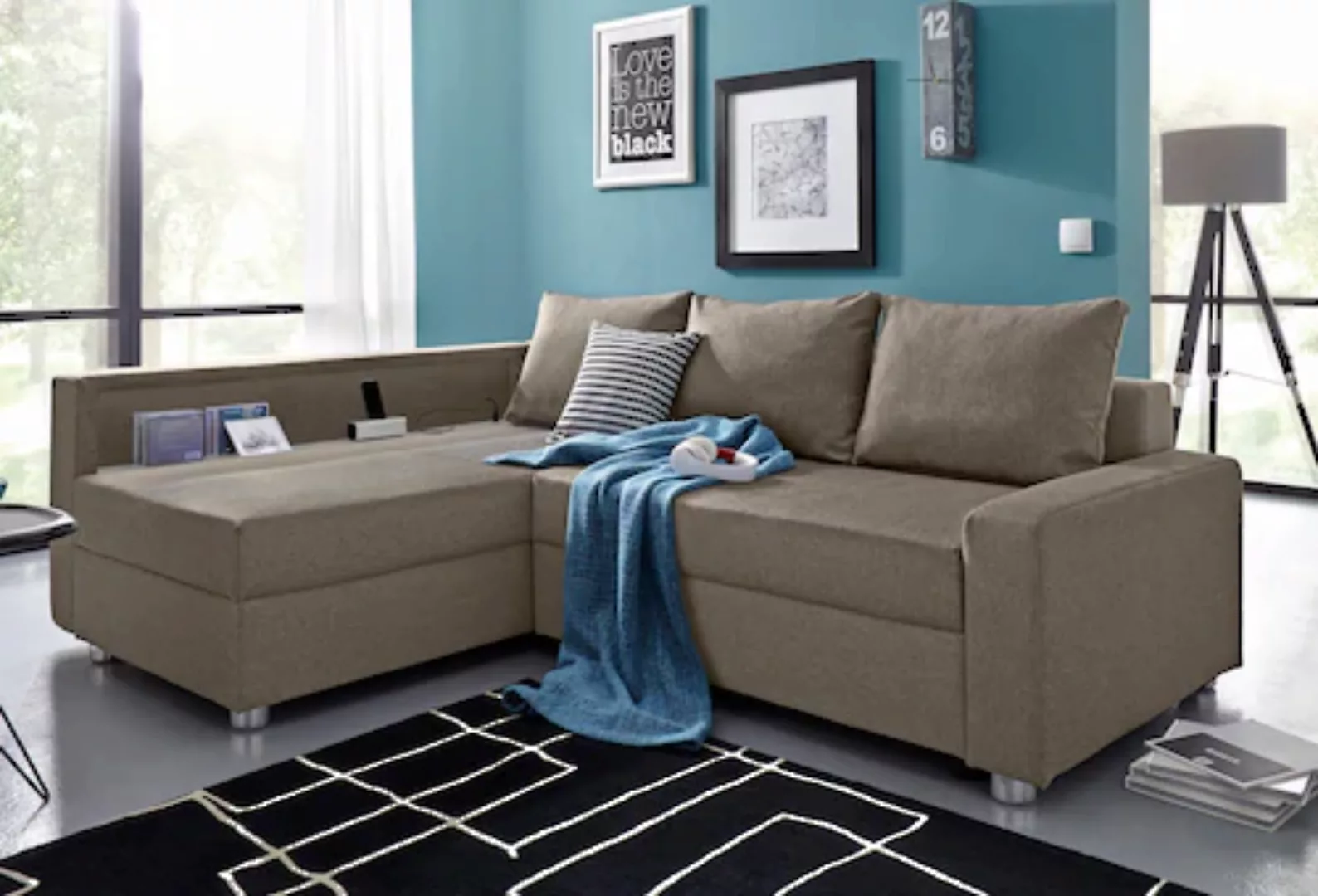 COLLECTION AB Ecksofa »Relax L-Form«, inklusive Bettfunktion, Federkern, wa günstig online kaufen