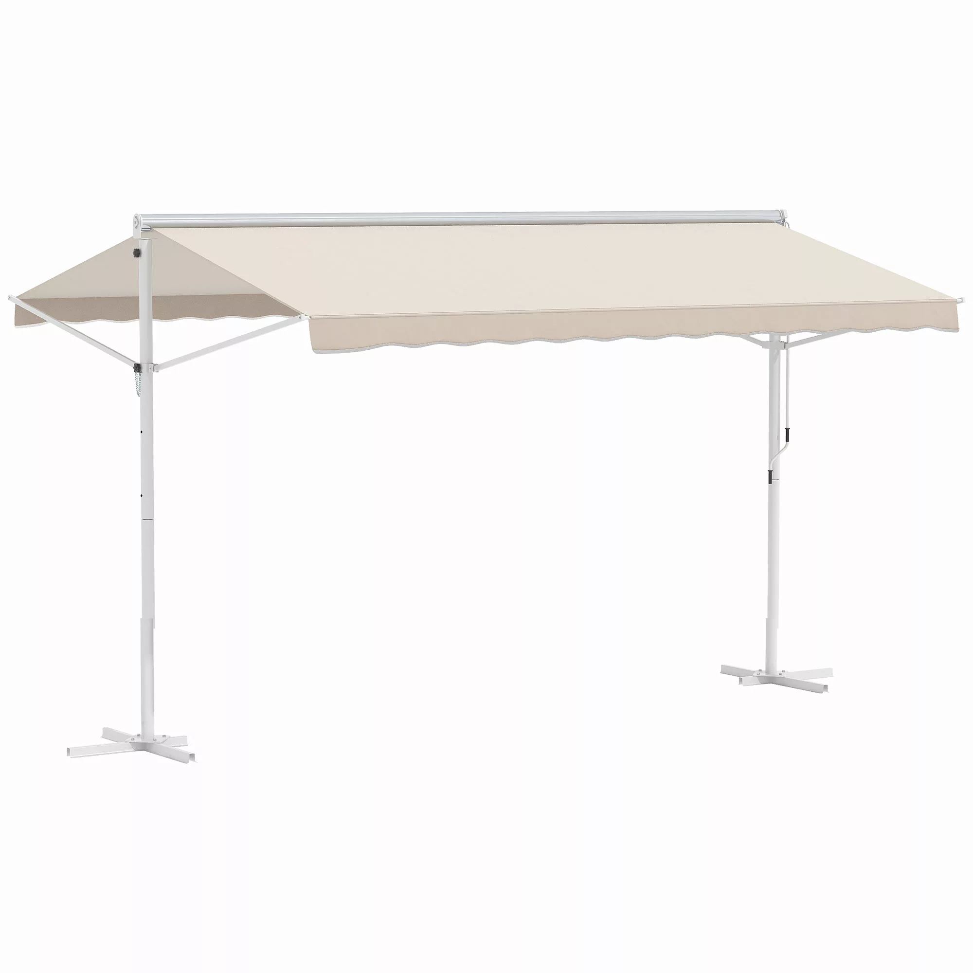 Outsunny Standmarkise Gartenmarkise Faltarm Kurbel 4x3m Beige Terrasse   Ao günstig online kaufen