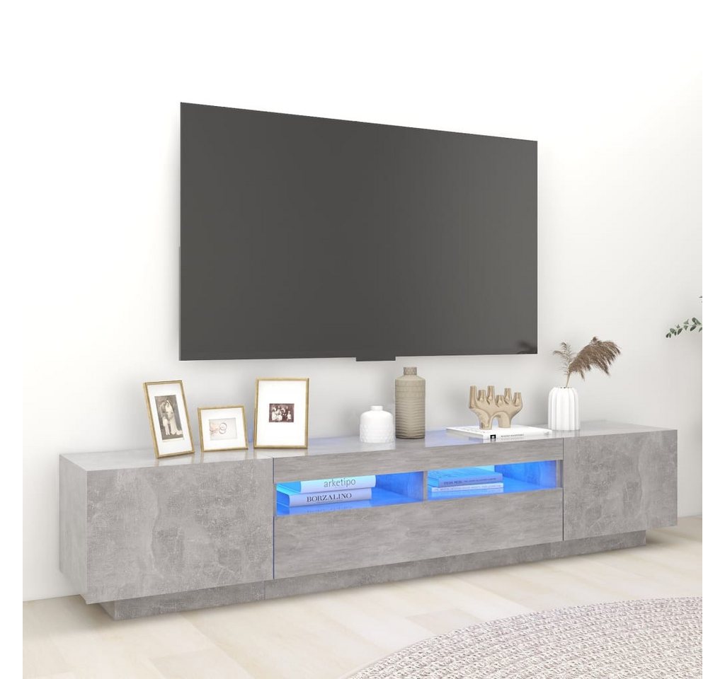 vidaXL TV-Schrank TV-Schrank mit LED Leuchten Betongrau 200x35x40 cm Lowboa günstig online kaufen