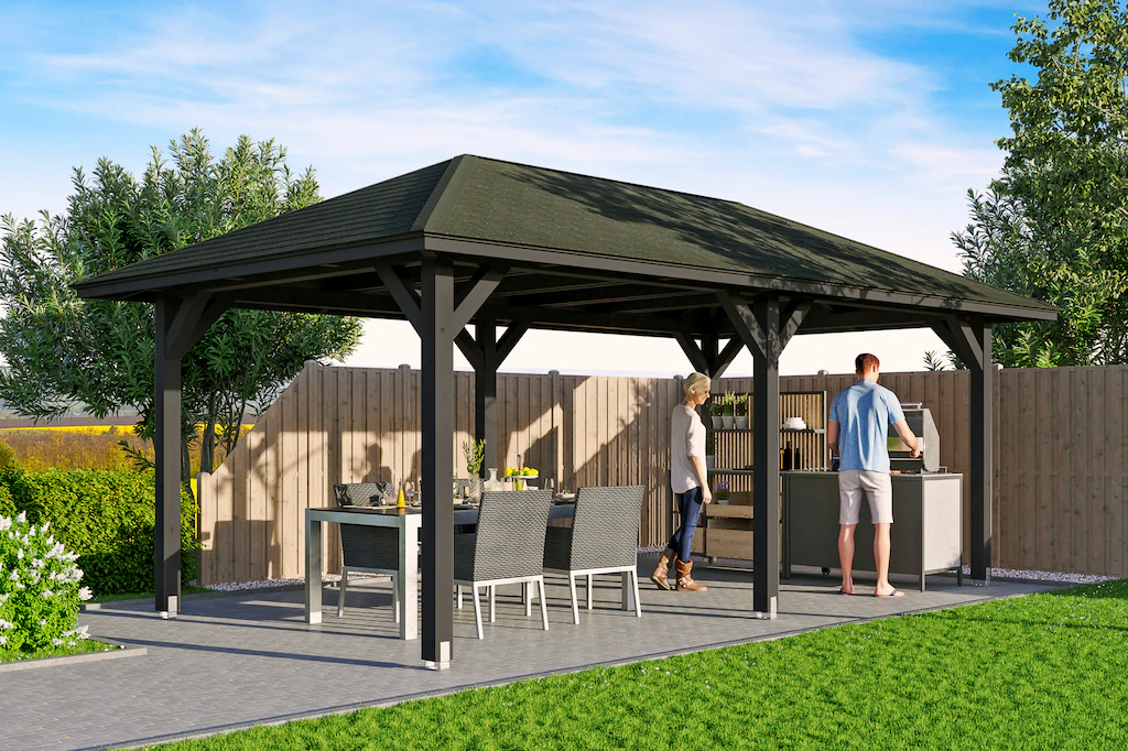 Skanholz Pavillon "Orleans 1", 4-Eck, BxT: 374x656 cm günstig online kaufen