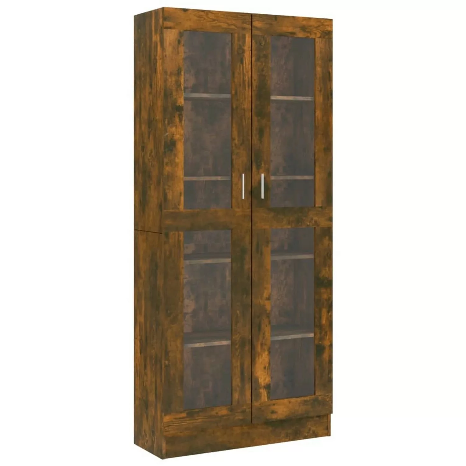 vidaXL Vitrine Vitrine Regal Vitrinenschrank Räuchereiche 82,5x30,5x185,5 c günstig online kaufen