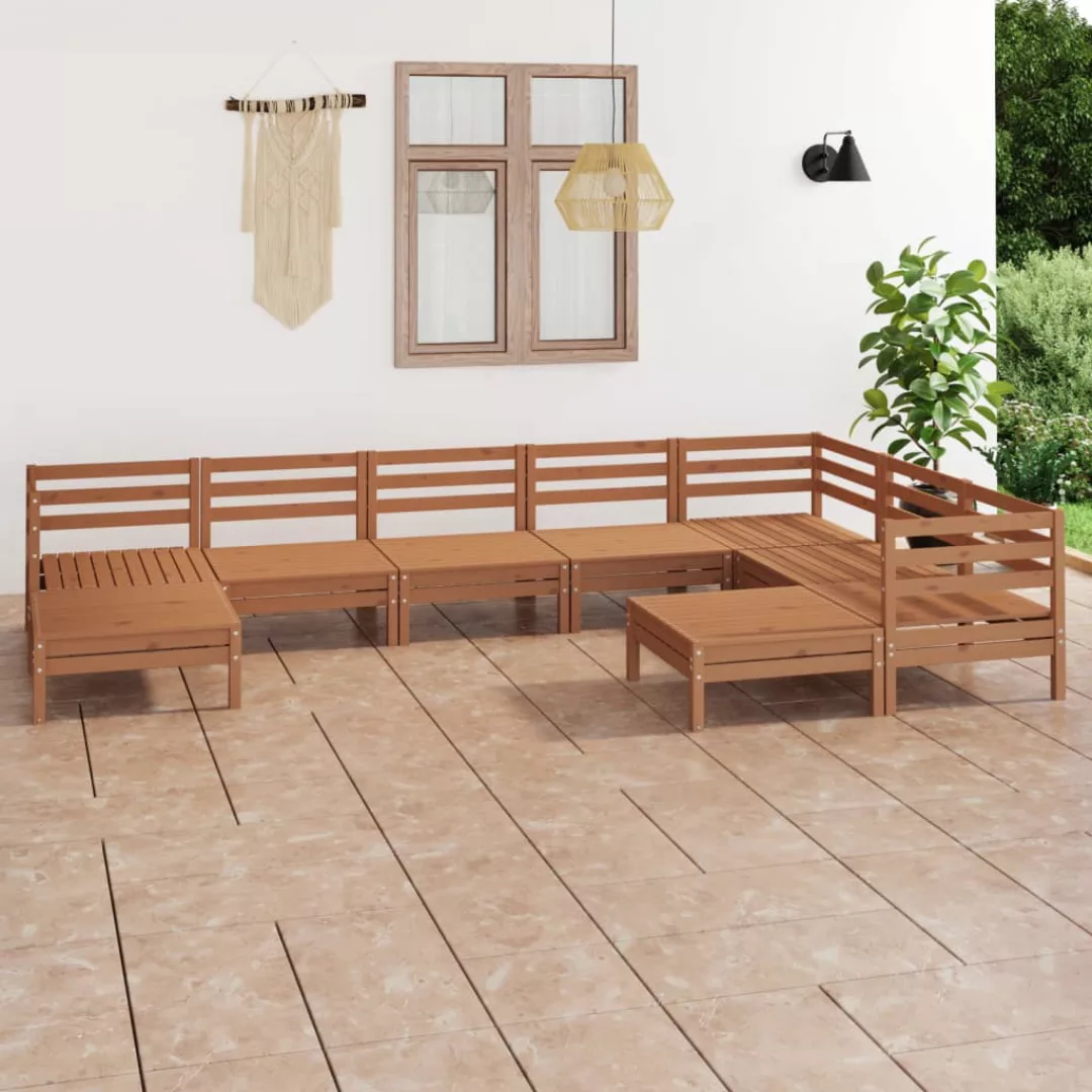 9-tlg. Garten-lounge-set Massivholz Kiefer Honigbraun günstig online kaufen