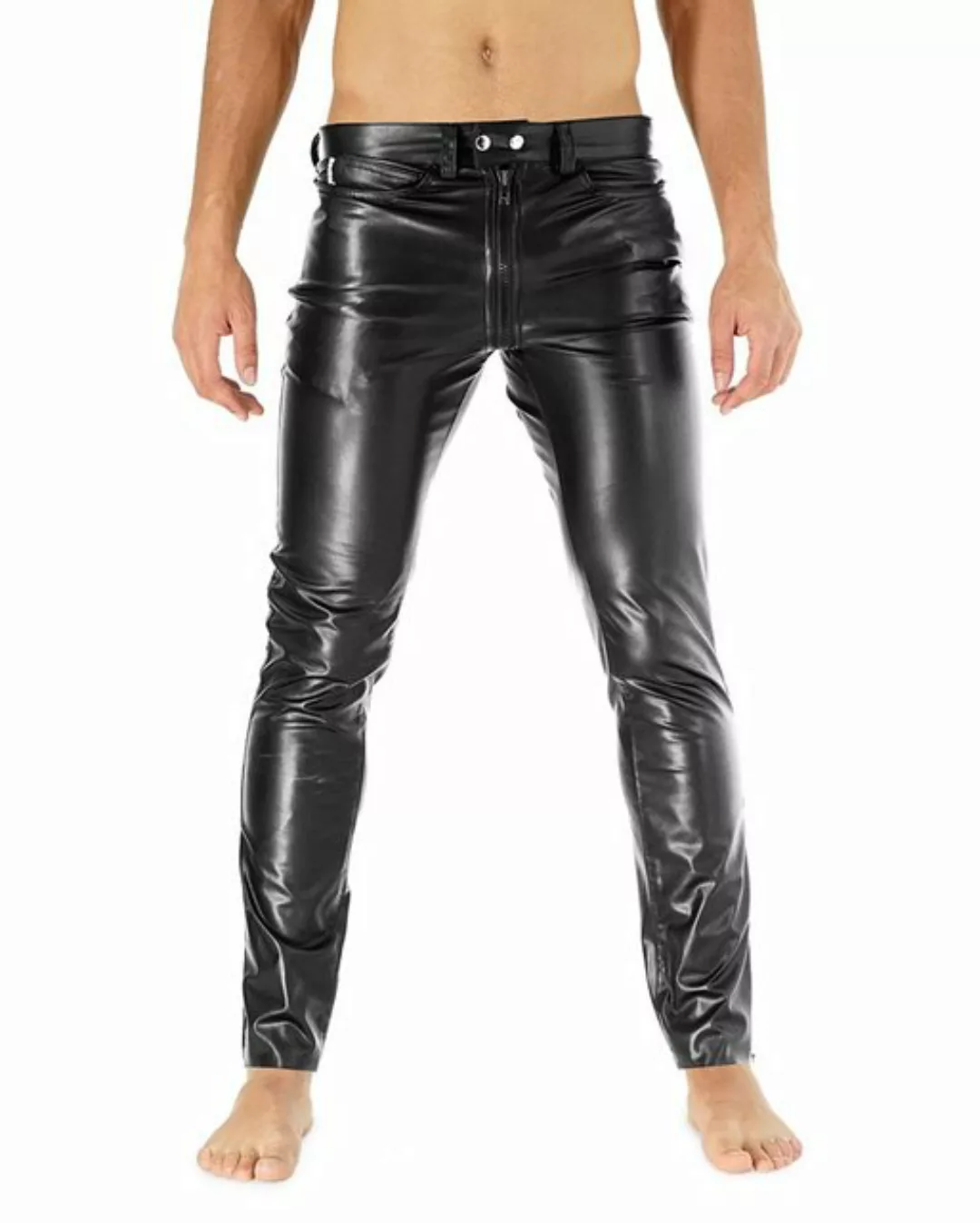 BOCKLE Lederhose Bockle® PUSH-STRAP FAUX GAY-ZIP Kunst Lederhose Lederjeans günstig online kaufen