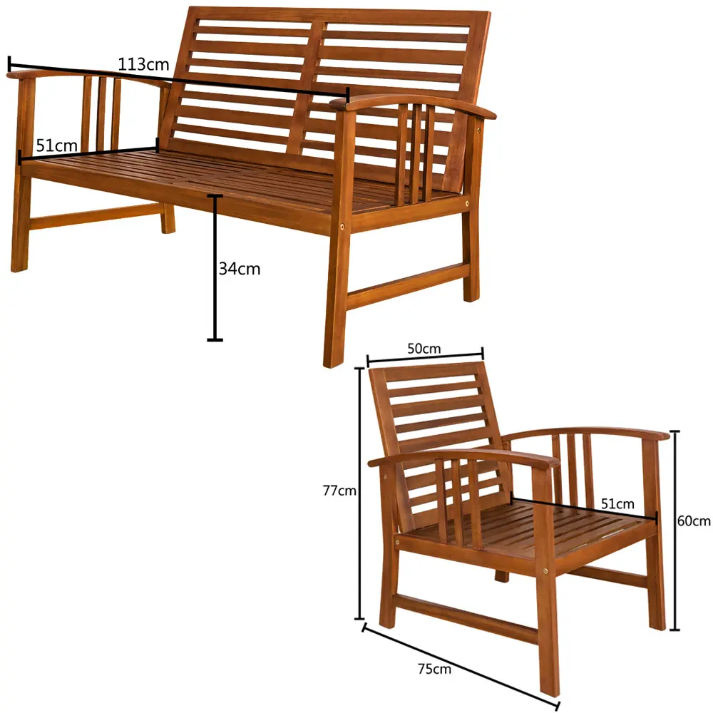 Garten-Sitzgruppe Atlas 4-tlg Anthrazit Akazienholz FSC®-zertifiziert günstig online kaufen