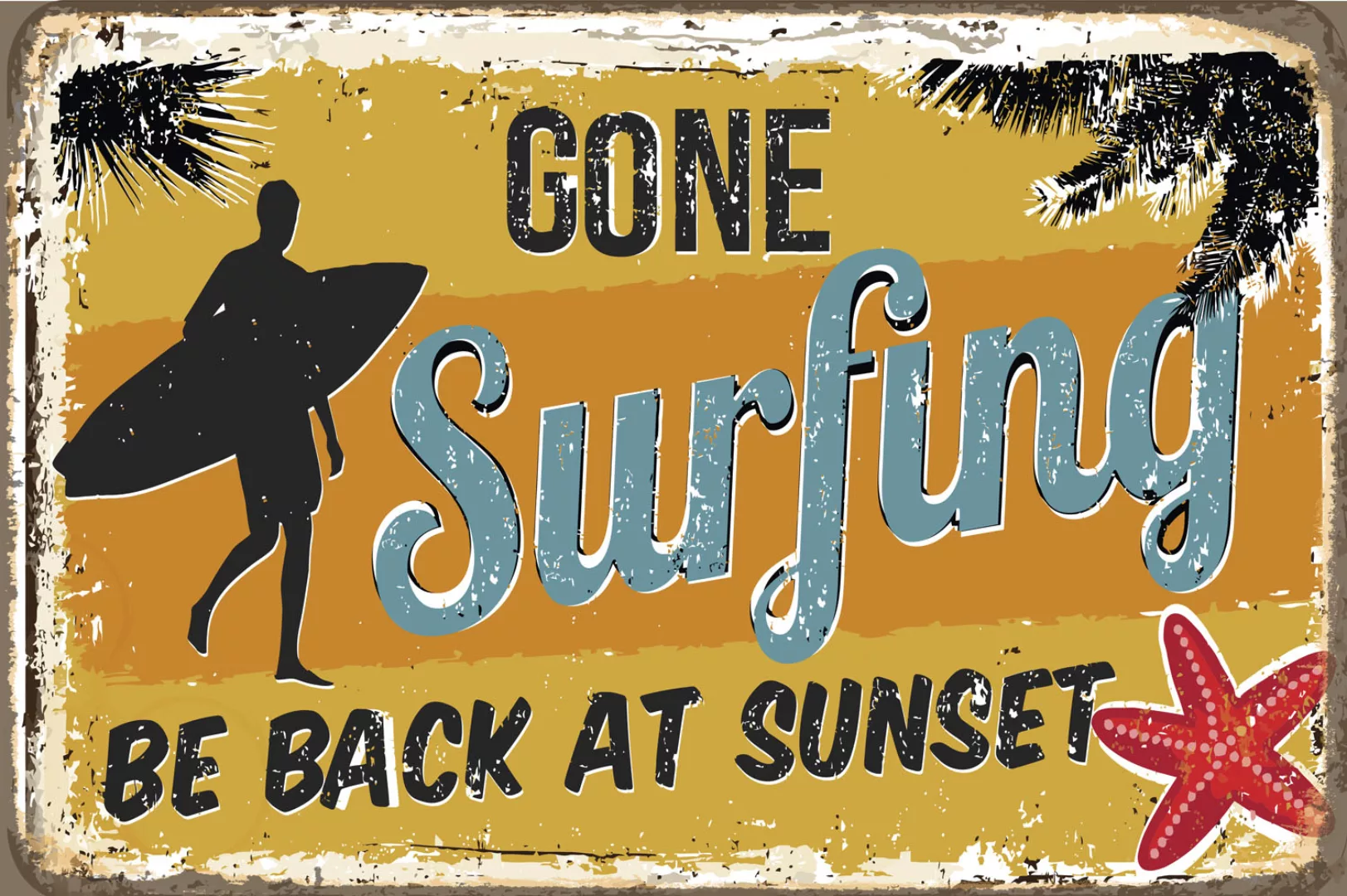 queence Metallbild "Sunset Surfing", (1 St.) günstig online kaufen