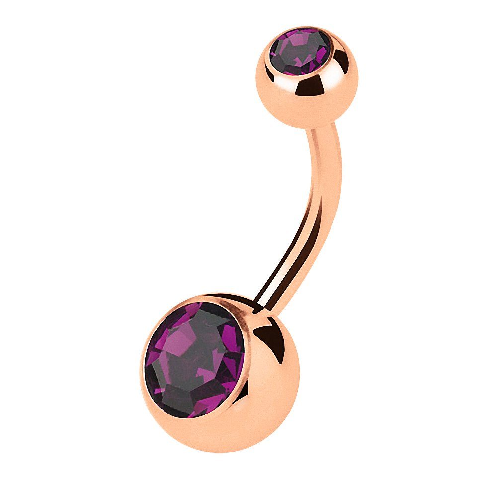 Taffstyle Bauchnabelpiercing Piercing Rosegold Vergoldet Kristall günstig online kaufen
